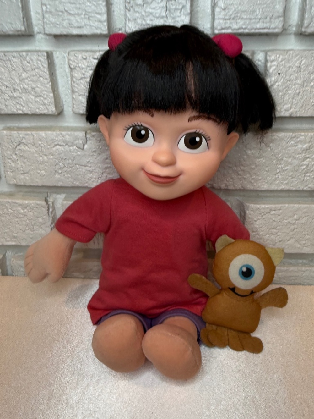 Rare Vintage Monsters Inc Boo Plush Doll with Little Mikey